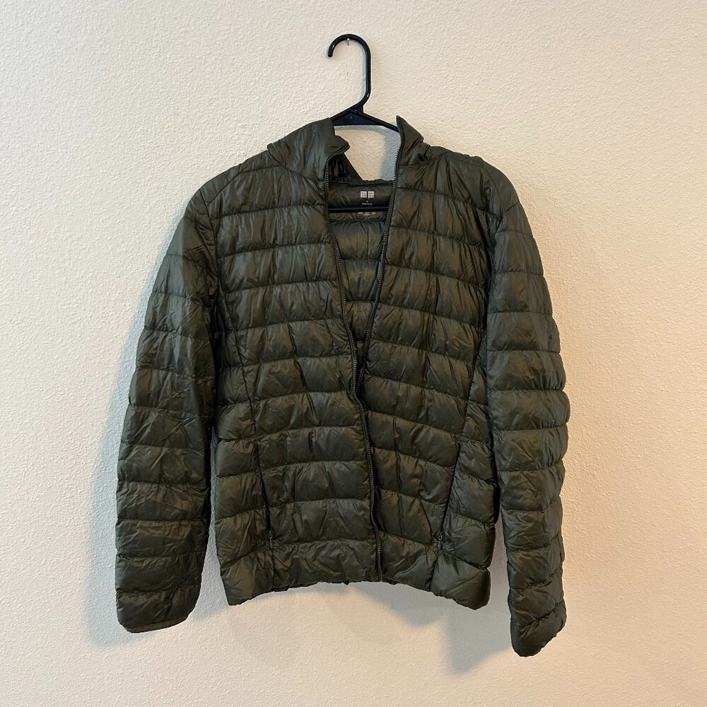 Dark Green UNIQLO Puffer Jacket with Hood